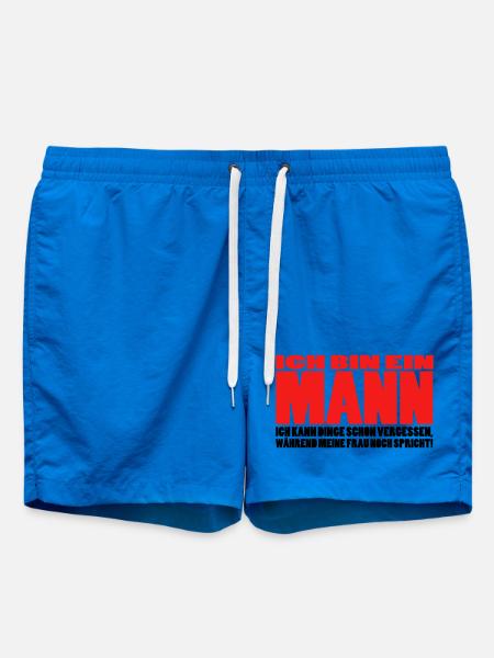 mann spruch witzig männer ehemann ehe - Badeshorts - Cobalt blue