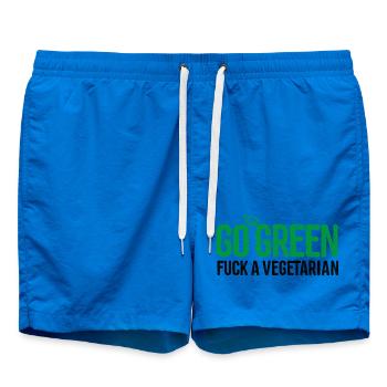 Anti Vegetarian Griller Go green fuck a vegetarian - Swim Trunks - cobalt blue - Front