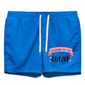 Hund Haustier Hundehaar Hunde Geschenk Glitzer - Badeshorts - Cobalt blue - Vorne