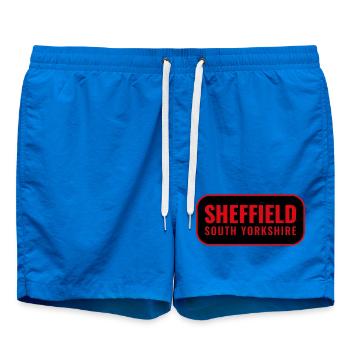 Sheffield Süd Yorkshire Retro Schild - Badeshorts - Cobalt blue - Vorne