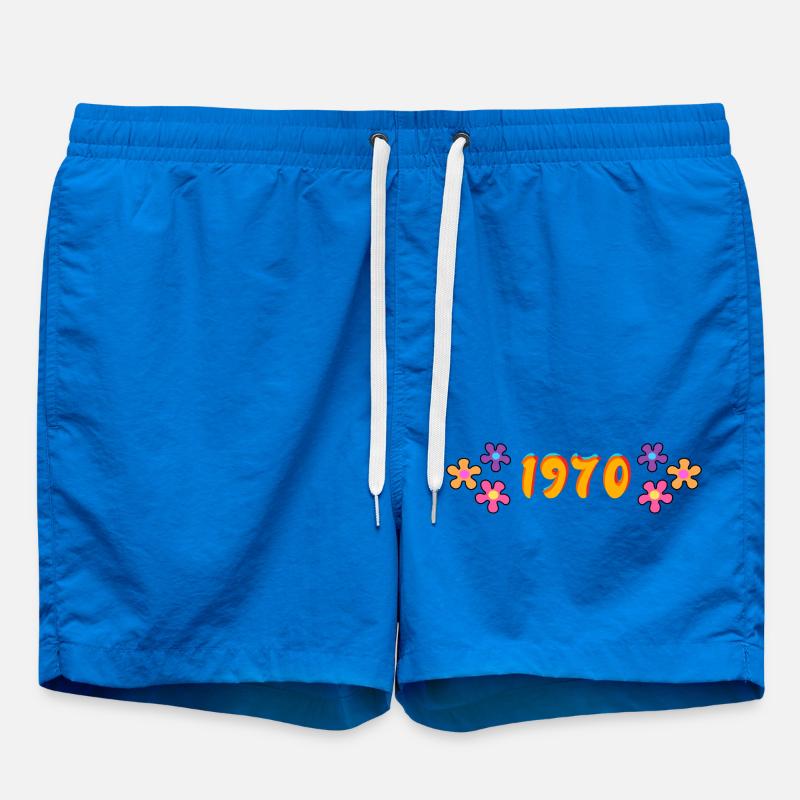 1970 hippie style - Swim Trunks - cobalt blue