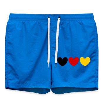 Germany Colors Heart Fan Shirt - Swim Trunks - cobalt blue - Front