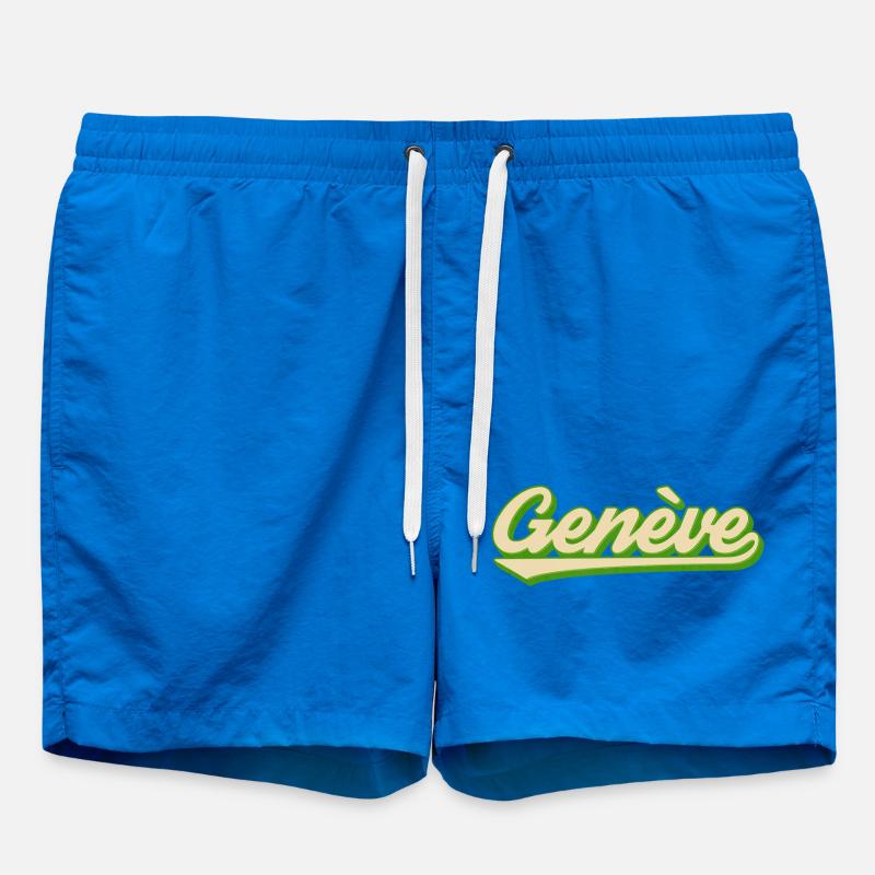 Genève Retro Script Lime - Short de bain - cobalt blue