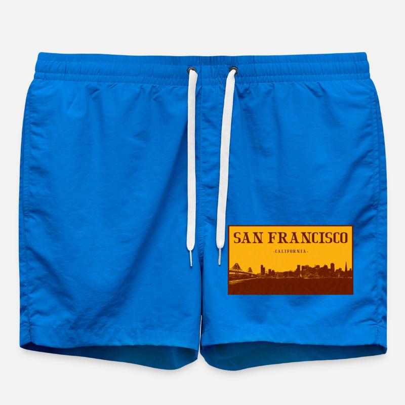 Rétro Skyline de San Francisco - Short de bain - cobalt blue