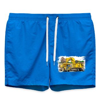 Baustellenfahrzeuge der Oberliga von Erdarbeiten - Badeshorts - Cobalt blue - Vorne