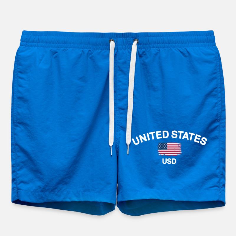 Graphique USD du drapeau américain vieilli - Short de bain - cobalt blue