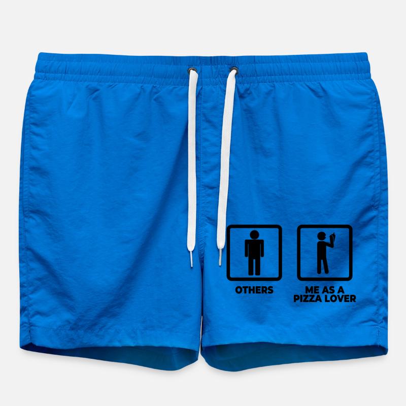 Pizza stick figures - Swim Trunks - cobalt blue