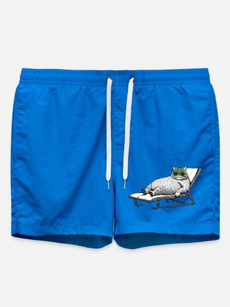 Cat Vacation - Swim Trunks - cobalt blue