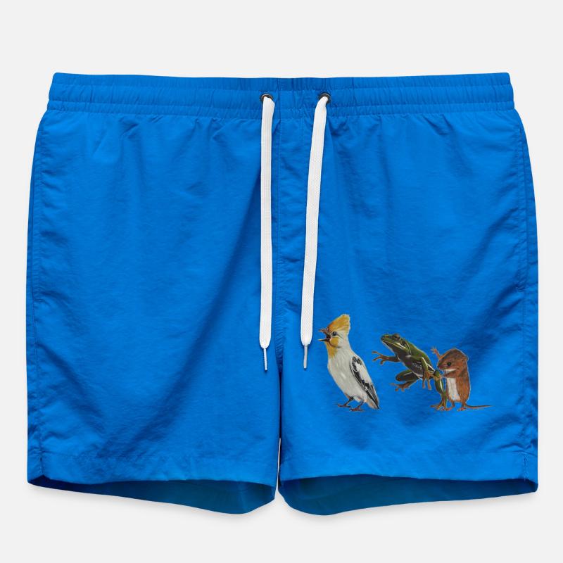 The Polonaise or Bird, Frog and Mouse - Swim Trunks - cobalt blue