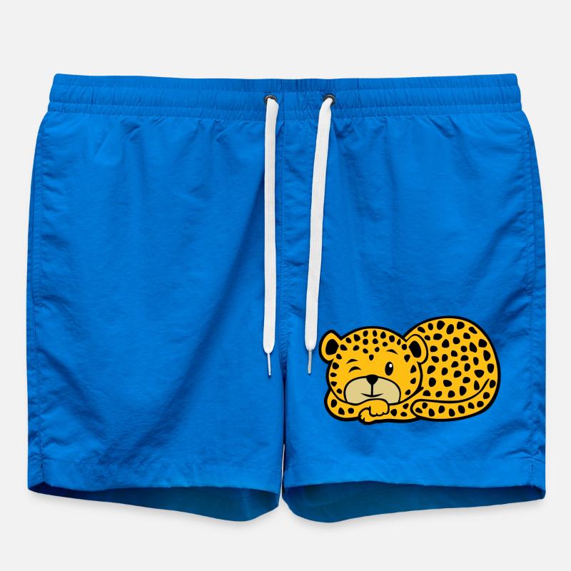 Sleeping Leopard - Swim Trunks - cobalt blue