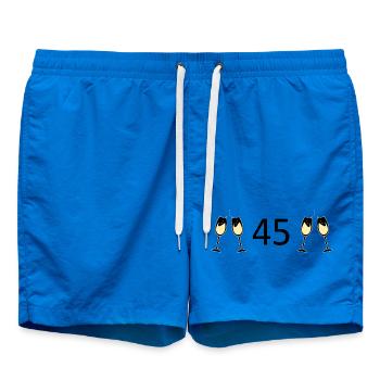 45.Geburtstag 45 Jahre Jubiläum 45 Zahl 45 schwarz - Badeshorts - Cobalt blue - Vorne