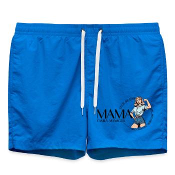 Mama Family Manager – Mom Power Design - Swim Trunks - cobalt blue - Front