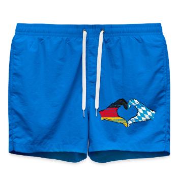 Deutschland Bayern Flagge Hände Herzform used - Badeshorts - Cobalt blue - Vorne