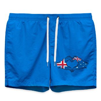 Island Australien Flagge Herzform used - Badeshorts - Cobalt blue - Vorne - AI Model Male 185 light (185cm)