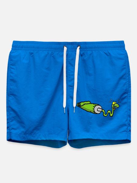 Green snake and gouache tube - Swim Trunks - cobalt blue