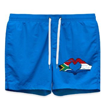 South Africa Holland Flag Hands Heart Shape Used - Swim Trunks - cobalt blue - Front