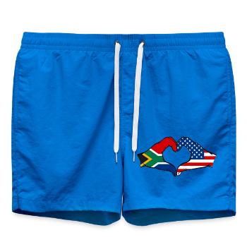 Afrique du Sud États-Unis drapeau mains forme de coeur - Short de bain - cobalt blue - Devant