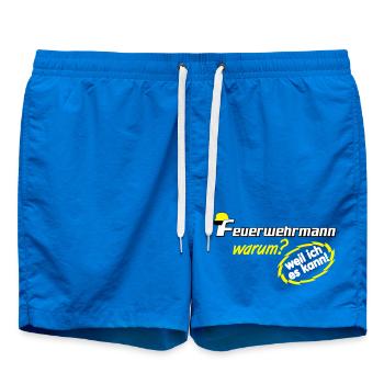 Volunteer Fire Brigade , Firefighter because I (25 - Swim Trunks - cobalt blue - Front