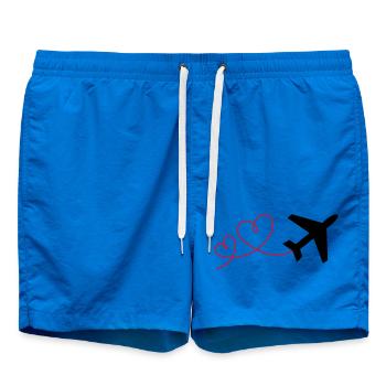 Avion à 2 cœurs - Short de bain - cobalt blue - Devant - AI Model Male 185 light (185cm)