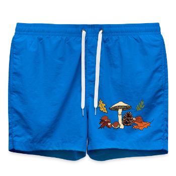 Feuilles de champignon d’automne Châtaignier - Short de bain - cobalt blue - Devant - AI Model Male 185 light (185cm)