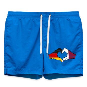 Allemagne Qatar drapeau mains forme de coeur utilisé - Short de bain - cobalt blue - Devant