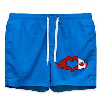 Aiguilles du drapeau du Maroc Canada en forme de coeur utilisé - Short de bain - cobalt blue - Devant - AI Model Male 185 light (185cm)