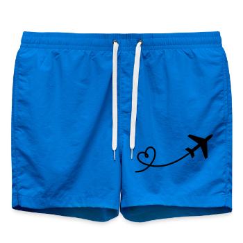 Airplane with heart - Swim Trunks - cobalt blue - Front