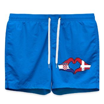 Croatie Danemark drapeau mains forme de coeur utilisé - Short de bain - cobalt blue - Devant - AI Model Male 185 light (185cm)