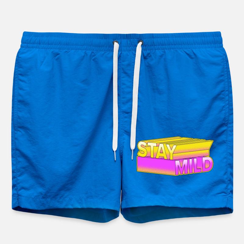 Stay Mild – Neon 3D Retro Look - Swim Trunks - cobalt blue