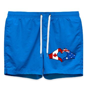 Canada Australia Flag Hands Heart Shape - Swim Trunks - cobalt blue - Front