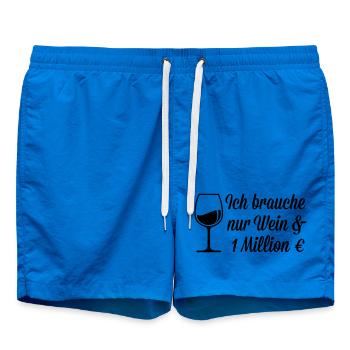 Ich brauche Wein und 1 Million Euro - Badeshorts - Cobalt blue - Vorne