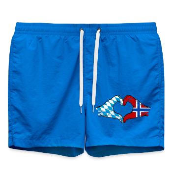 Bavière, Norvège, drapeau, aiguilles, forme de coeur utilisé - Short de bain - cobalt blue - Devant