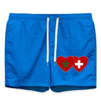 Maroc Suisse Drapeau Coeur - Short de bain - cobalt blue - Devant