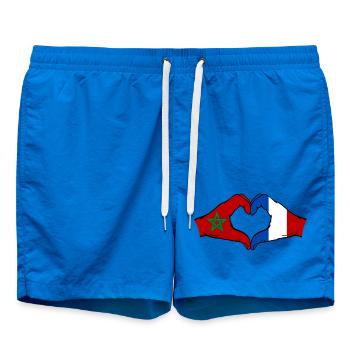 Drapeau du Maroc France Aiguilles Coeur - Short de bain - cobalt blue - Devant