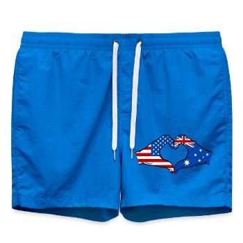 USA Australien Flagge Haende Herzform - Badeshorts - Cobalt blue - Vorne