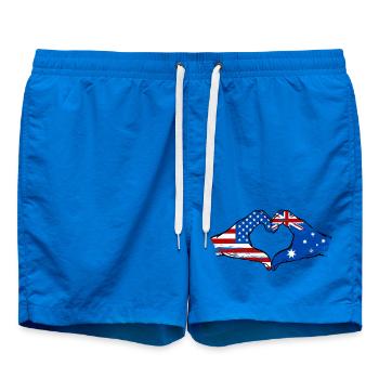 USA Australien Flagge Haende Herzform used - Badeshorts - Cobalt blue - Vorne