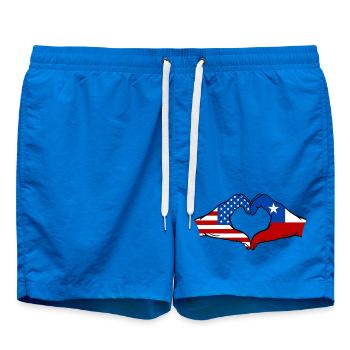 États-Unis Drapeau du Chili main coeur forme - Short de bain - cobalt blue - Devant