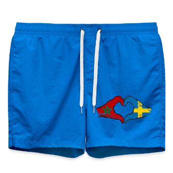 Maroc Suède Drapeau Forme de Main Forme Coeur Utilisé - Short de bain - cobalt blue - Devant