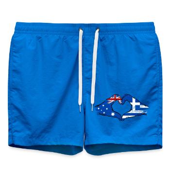 Australie Grèce Drapeau Mains Coeur Forme - Short de bain - cobalt blue - Devant