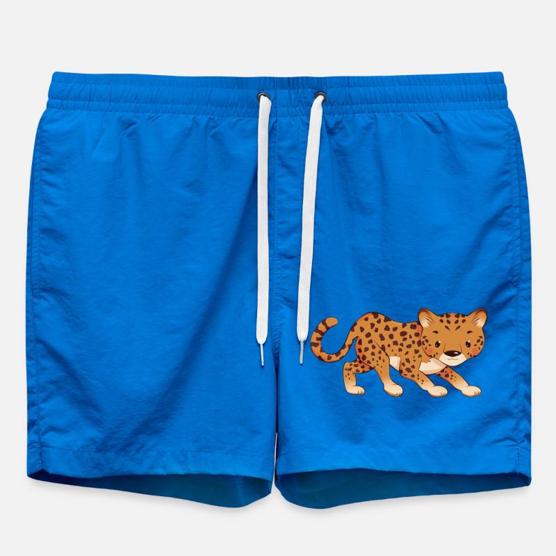 Leopard - Swim Trunks - cobalt blue