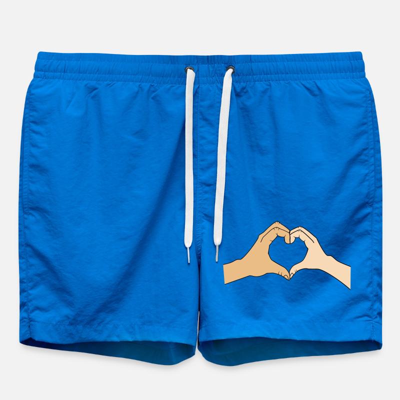 Heart hands – customizable for couples - Swim Trunks - cobalt blue