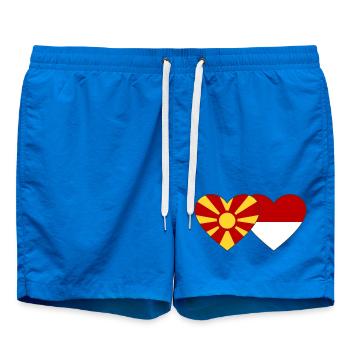 Macédoine Indonésie Drapeau Coeur - Short de bain - cobalt blue - Devant