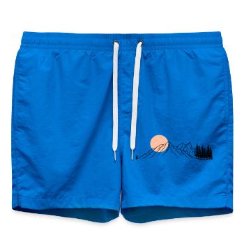 Dessin au trait de l’horizon pêche - Short de bain - cobalt blue - Devant