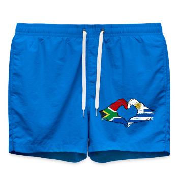 Südafrika Uruguay Flagge Hände Herzform used - Badeshorts - Cobalt blue - Vorne