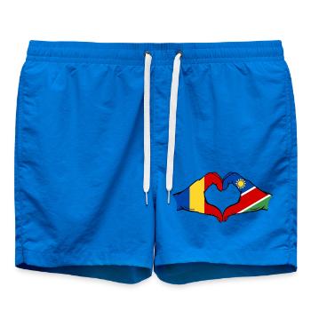 Rumänien Namibia Flagge Hände Herzform - Badeshorts - Cobalt blue - Vorne