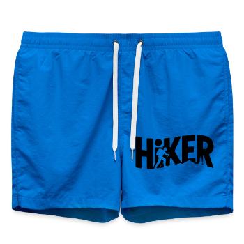 Hiker Typography - Hiking Design - Swim Trunks - cobalt blue - Front