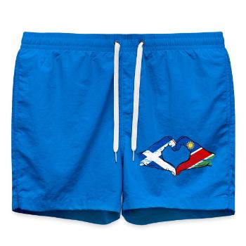 Scotland Namibia Flag Hands Heart Shape used - Swim Trunks - cobalt blue - Front