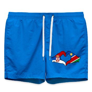 Serbie Namibie Drapeau Coeur - Short de bain - cobalt blue - Devant