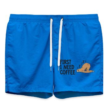 Zuerst brauche ich einen Kaffeehumor - Badeshorts - Cobalt blue - Vorne