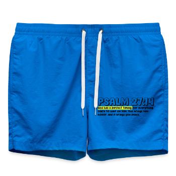 Psalm 27:14 | Bible Quote - Swim Trunks - cobalt blue - Front